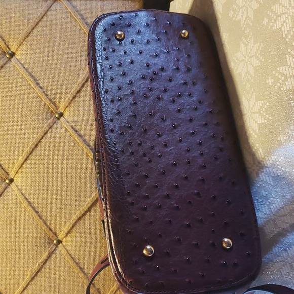 Handbag Republic Classic Burgundy Convertible Satchel with Gemstone Bee Charm - Picture 7 of 15